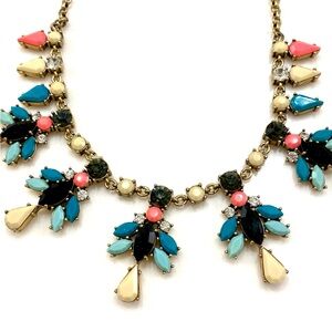 J. Crew Vinrage Vibrant Necklace with Blue and Pink Details